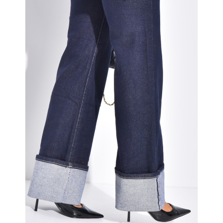 Ensemble en jeans pantalon et veste courte à revers