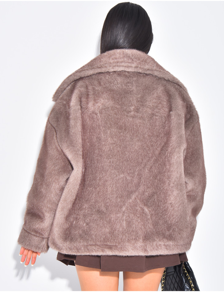 Veste en fausse fourrure premium col montant