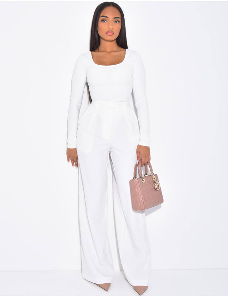 Pantalon de tailleur coupe large