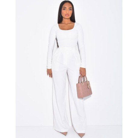 Pantalon de tailleur coupe large