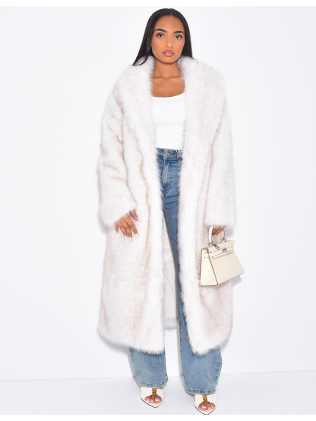 Manteau oversize à fourrure premium