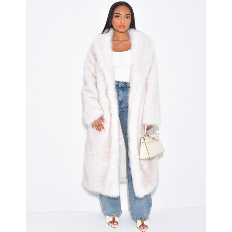 Manteau oversize à fourrure premium