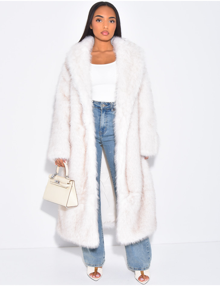 Manteau oversize à fourrure premium