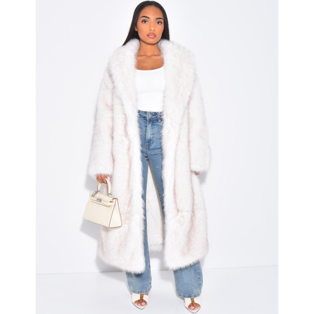 Manteau oversize à fourrure premium