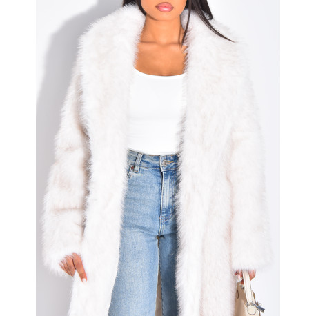 Manteau oversize à fourrure premium