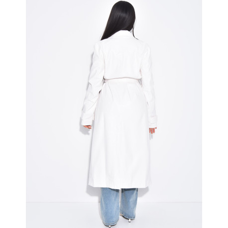 Trench long en cuir vegan