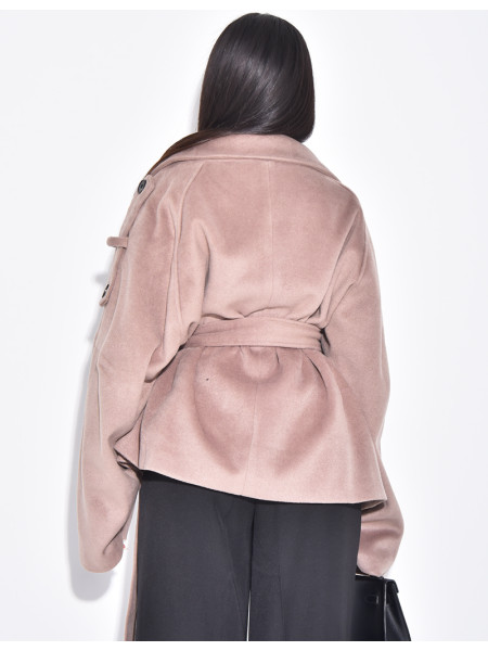 Manteau court en feutrine style trench