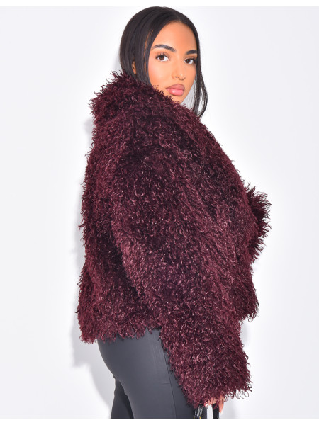 Manteau court à fourrure fluffy