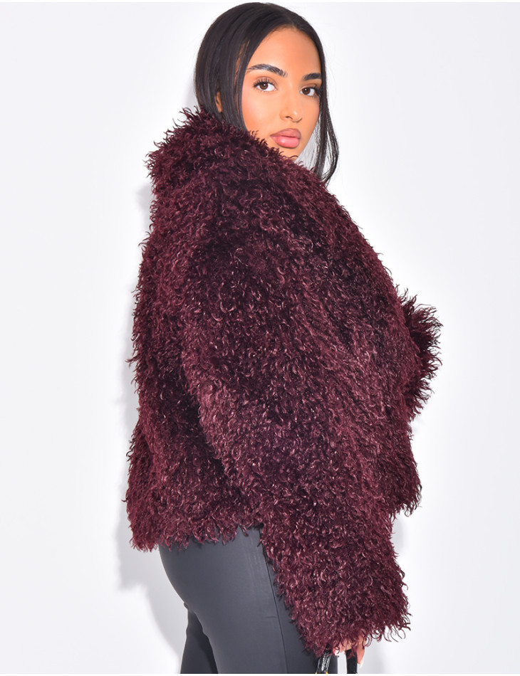Manteau court à fourrure fluffy