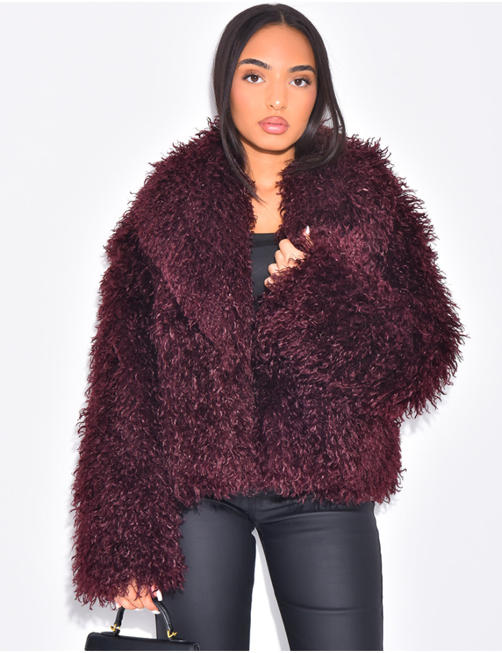 Manteau court à fourrure fluffy