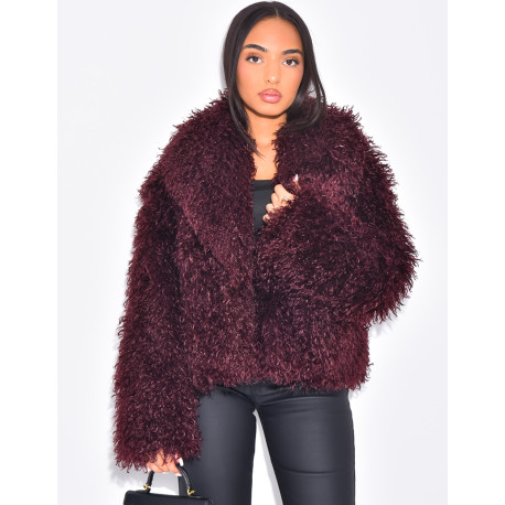 Manteau court à fourrure fluffy