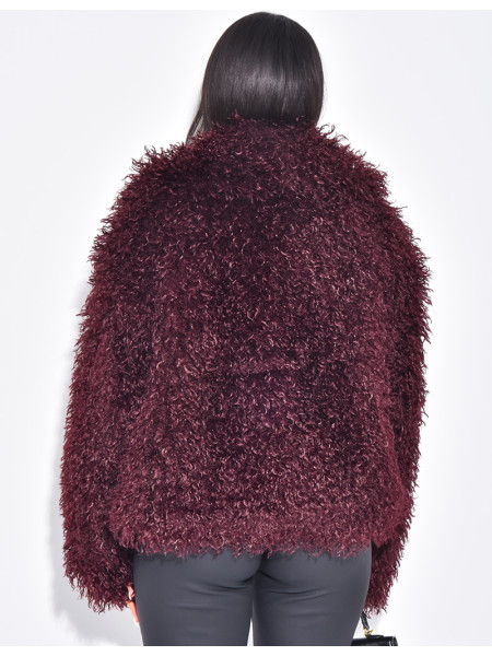 Manteau court à fourrure fluffy