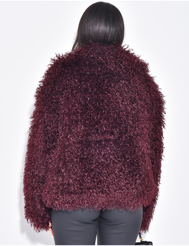 Manteau court à fourrure fluffy