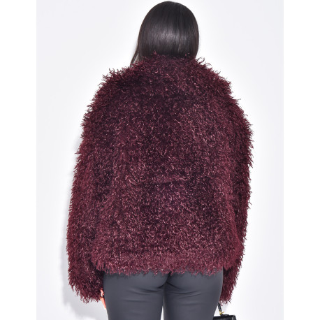 Manteau court à fourrure fluffy