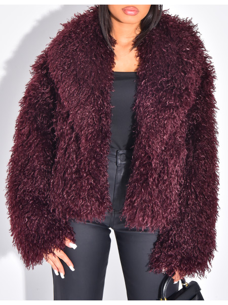Manteau court à fourrure fluffy
