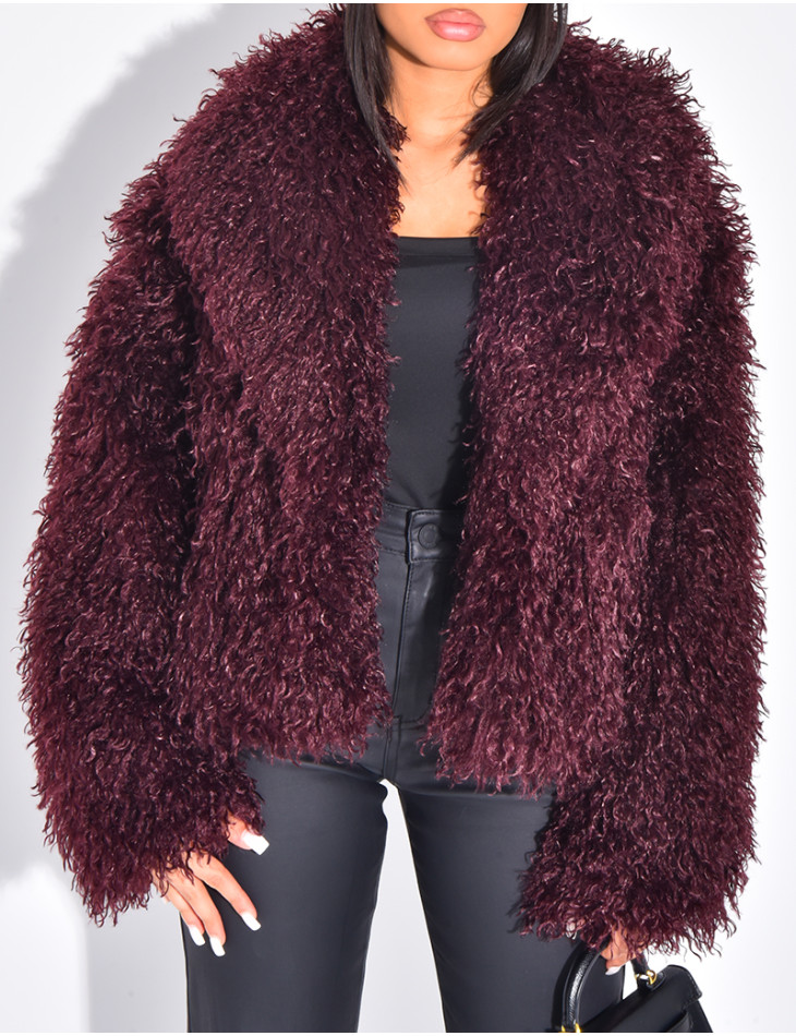 Manteau court à fourrure fluffy