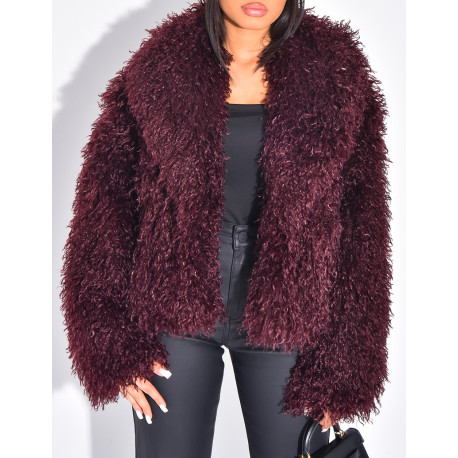 Manteau court à fourrure fluffy