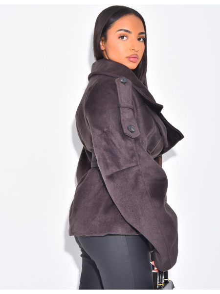 Manteau court en feutrine style trench
