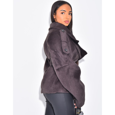 Manteau court en feutrine style trench