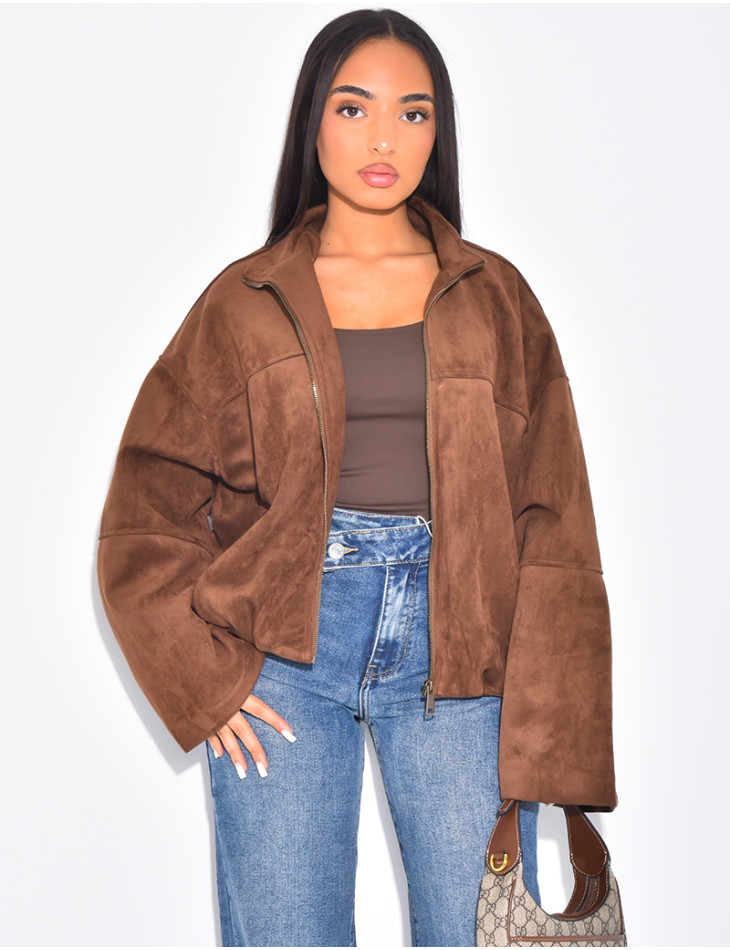 Bombers court et oversize en suédine