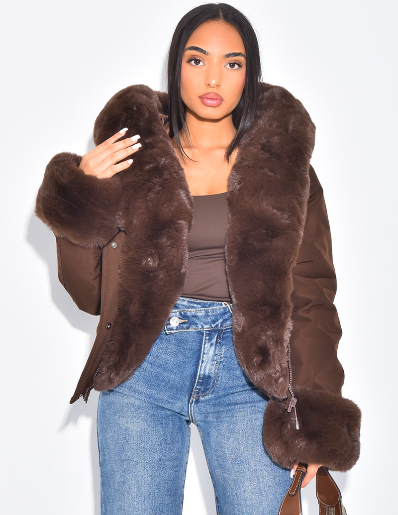 Short puffer jacket with...