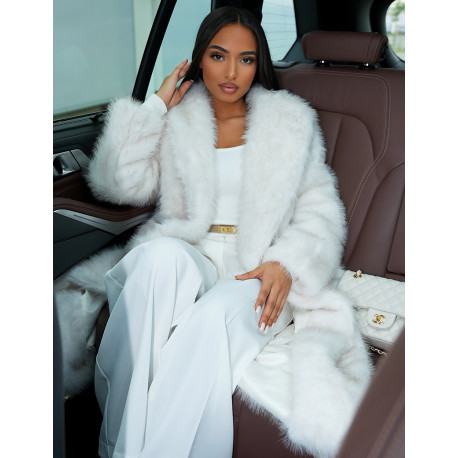 Manteau oversize à fourrure premium