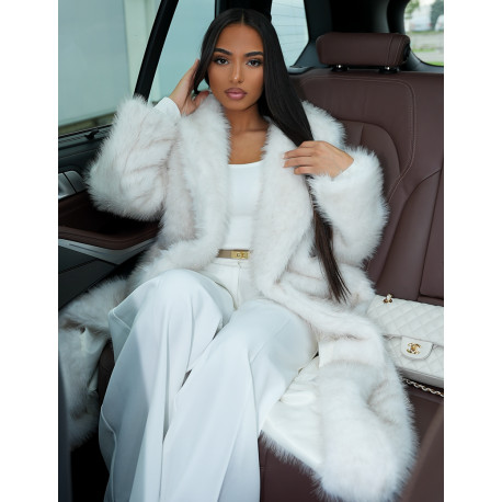 Manteau oversize à fourrure premium