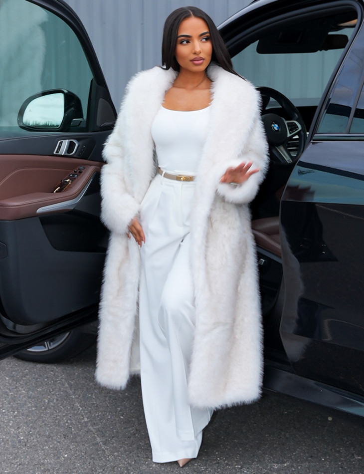 Manteau oversize à fourrure premium