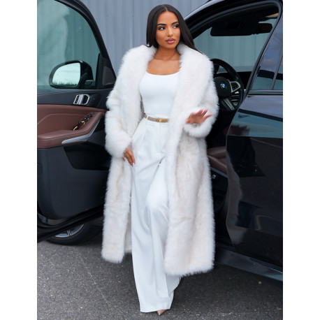 Manteau oversize à fourrure premium