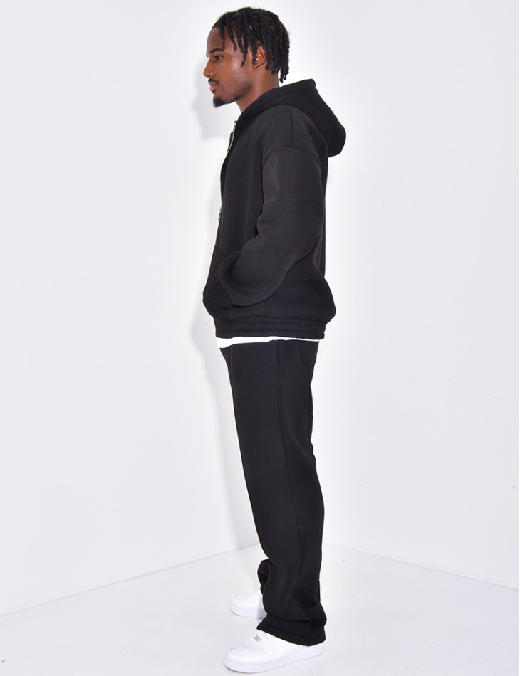 Ensemble molletonné pantalon et veste à capuche