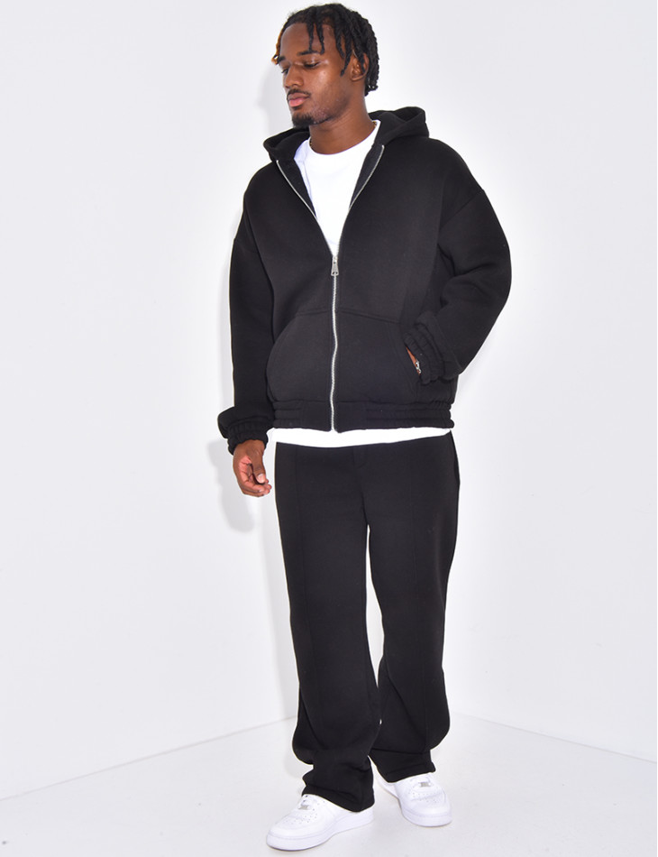 Ensemble molletonné pantalon et veste à capuche