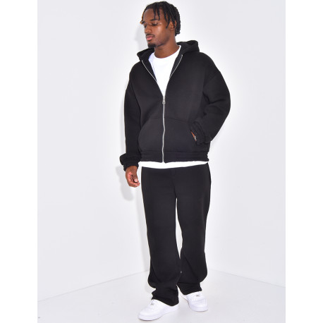 Ensemble molletonné pantalon et veste à capuche