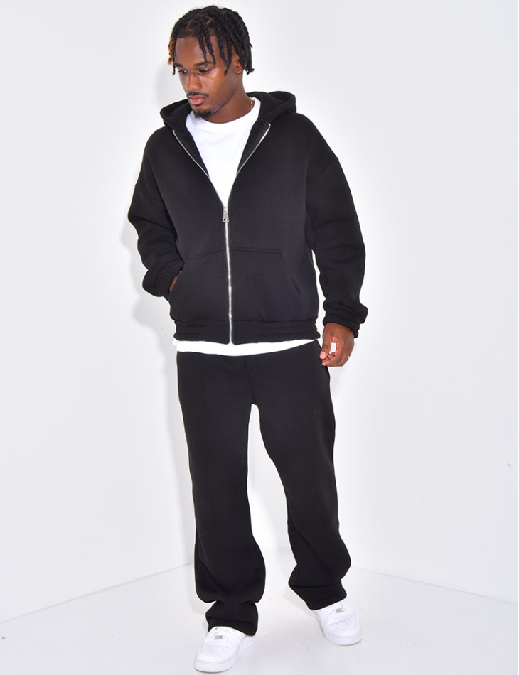 Ensemble molletonné pantalon et veste à capuche