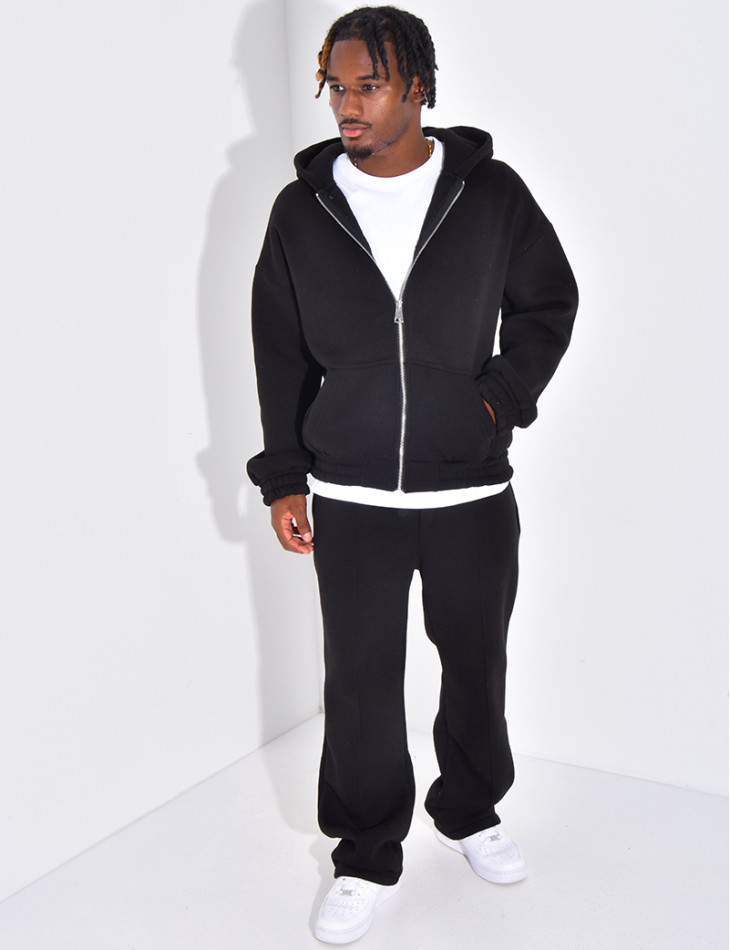 Ensemble molletonné pantalon et veste à capuche