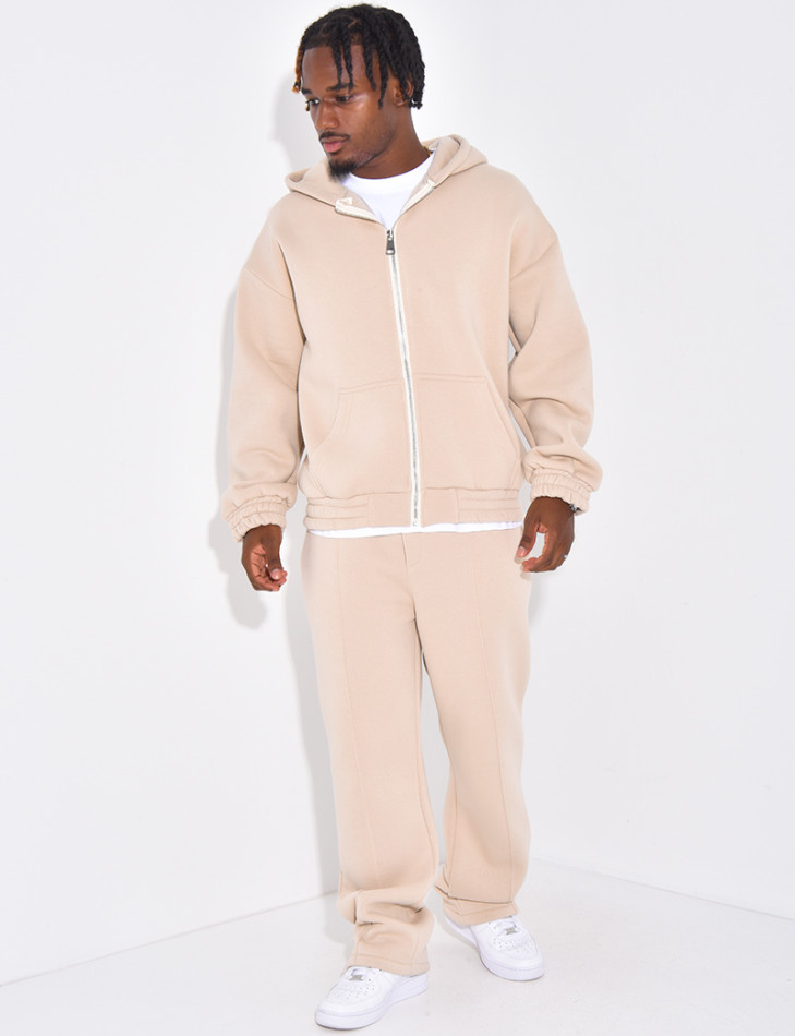 Ensemble molletonné pantalon et veste à capuche