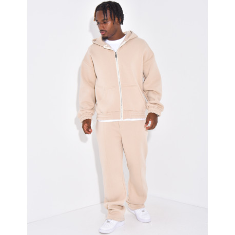 Ensemble molletonné pantalon et veste à capuche