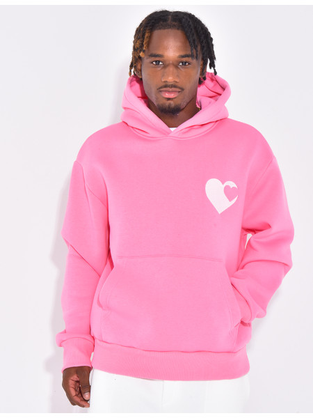 Sweat à capuche avec coeurs