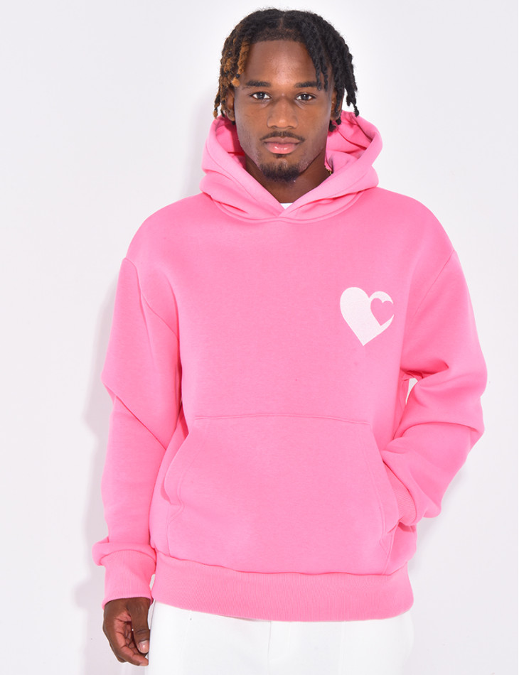 Sweat à capuche avec coeurs