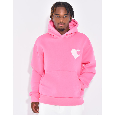 Sweat à capuche avec coeurs