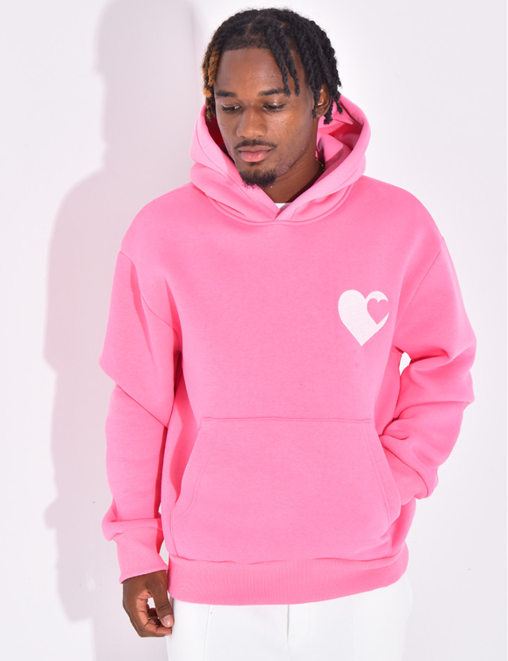 Sweat à capuche avec coeurs