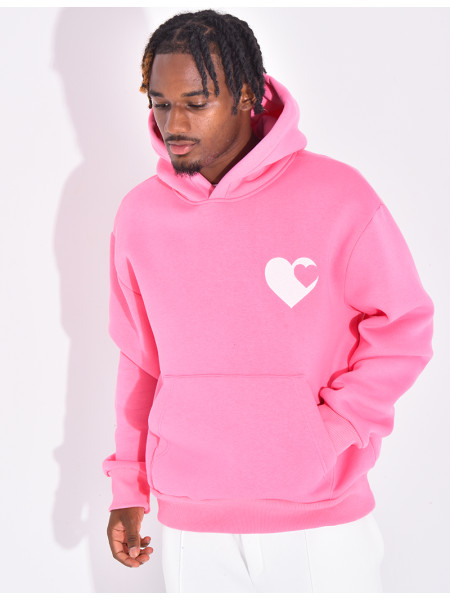 Sweat à capuche avec coeurs