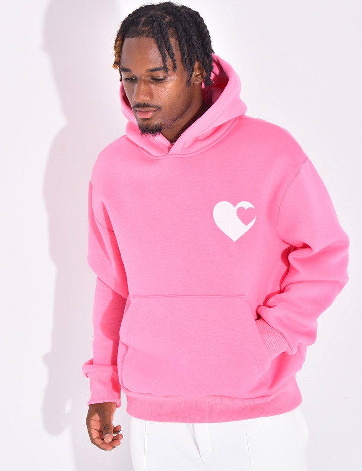Sweat à capuche avec coeurs