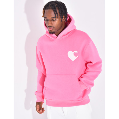Sweat à capuche avec coeurs