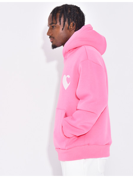 Sweat à capuche avec coeurs