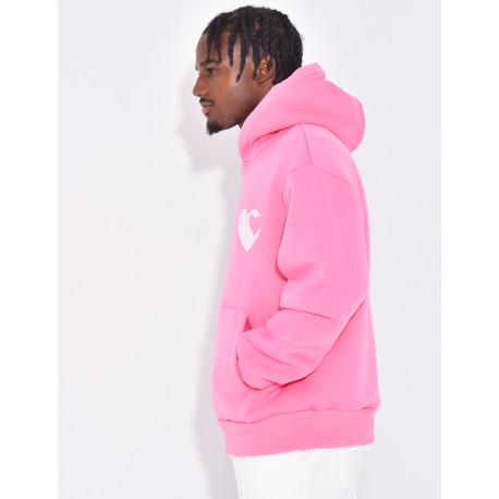 Sweat à capuche avec coeurs