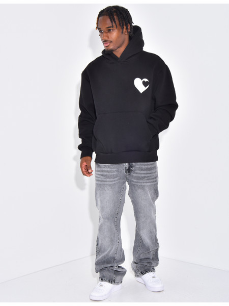 Sweat à capuche avec coeurs
