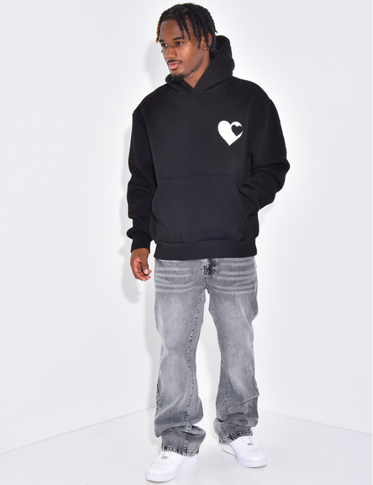 Sweat à capuche avec coeurs
