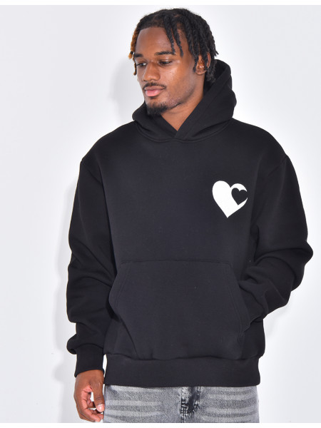 Sweat à capuche avec coeurs
