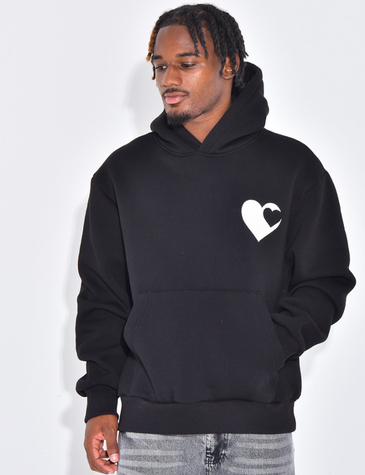 Sweat à capuche avec coeurs