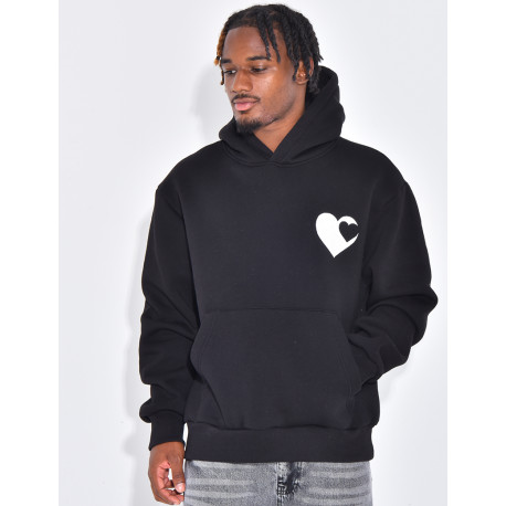 Sweat à capuche avec coeurs